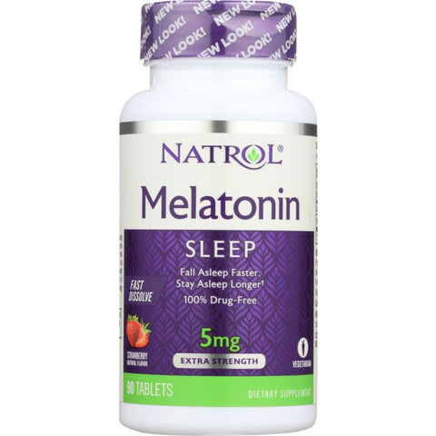Melatonin Fast Dissolve Tablets Strawberry 5 mg, 90 tablets