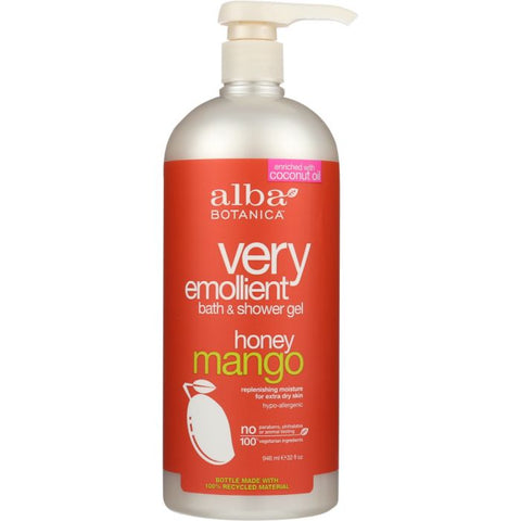 Natural Very Emollient Bath & Shower Gel Honey Mango, 32 oz