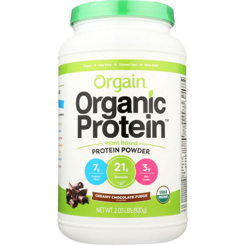 Organic Protein Plant Based Powder Creamy Chocolate Fudge, 2.03 lb