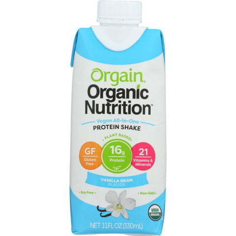 Organic Vegan Nutritional Shake Sweet Vanilla Bean, 11 oz
